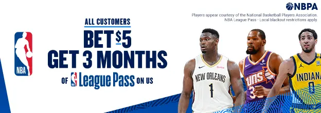Bet $5 on NBA Get 3 months of NBA League Pass on us
